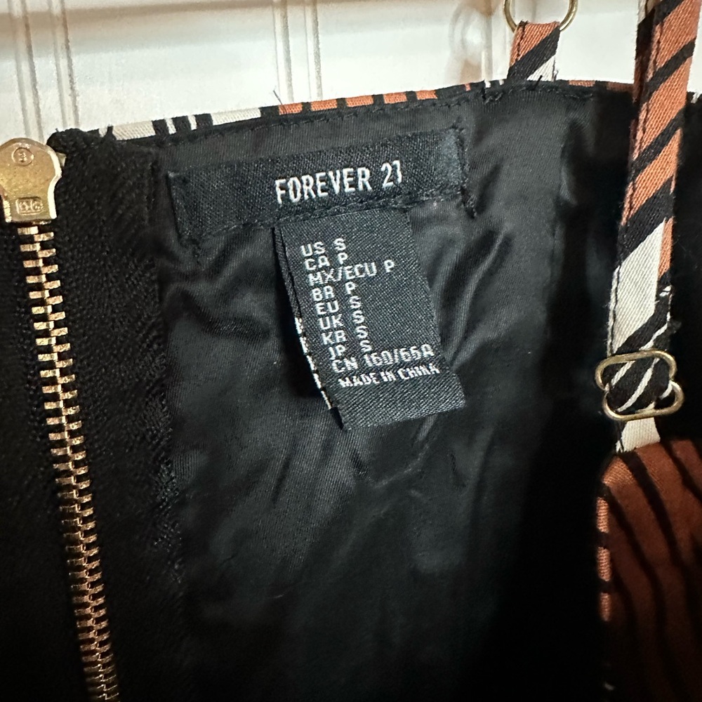 Forever 21 Brown and White Striped Mini Dress - Picture 2 of 2